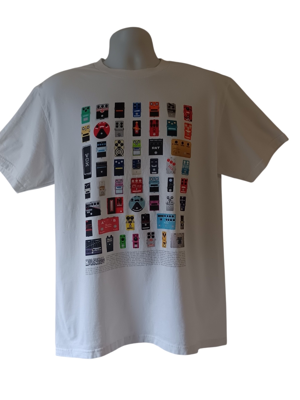 Guitar 52 Pedal project men's white short-sleeve graphic t-shirt Size L